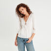 Blouse avec noeuds ecru femme