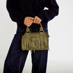 Sac port&eacute; main vert kaki femme