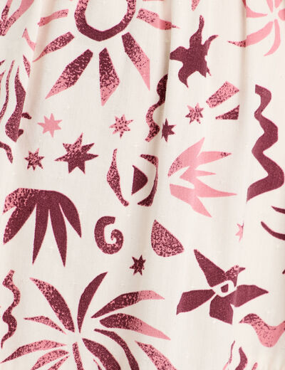 Robe longue évasée ouvertures rose femme