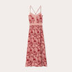 Robe longue évasée bretelles blanc femme
