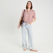 Chemise manches courtes nouée rose femme