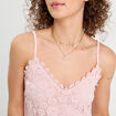 Débardeur cropped dentelle rose clair femme