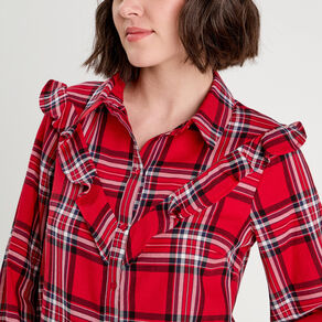 blouse avec volants rouge femme Blouse avec volants rouge femme
