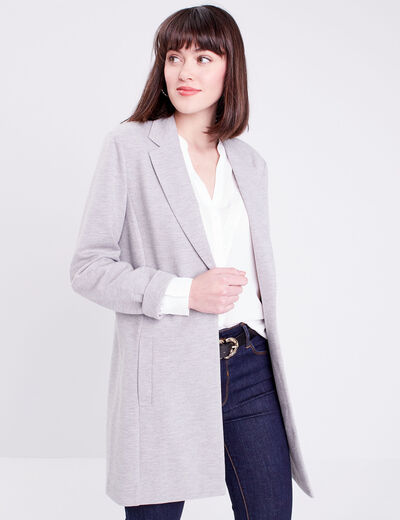Veste blazer avec manches longues gris clair femme