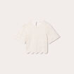 T-shirt macramé col rond ecru femme