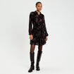 Robe &eacute;vas&eacute;e col chemise noir femme