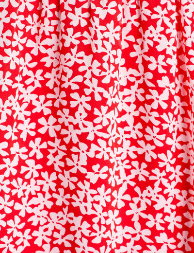 Robe évasée manches courtes rouge femme