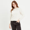Pull manches longues ecru femme