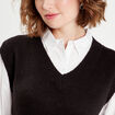 Robe pull droite 2-en-1 noir femme