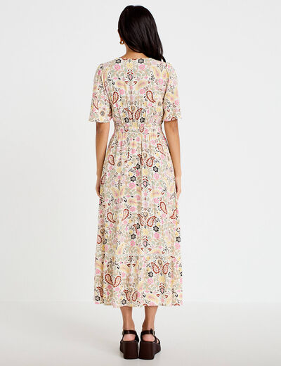 Robe &eacute;vas&eacute;e blanc femme