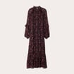 Robe longue évasée noir femme