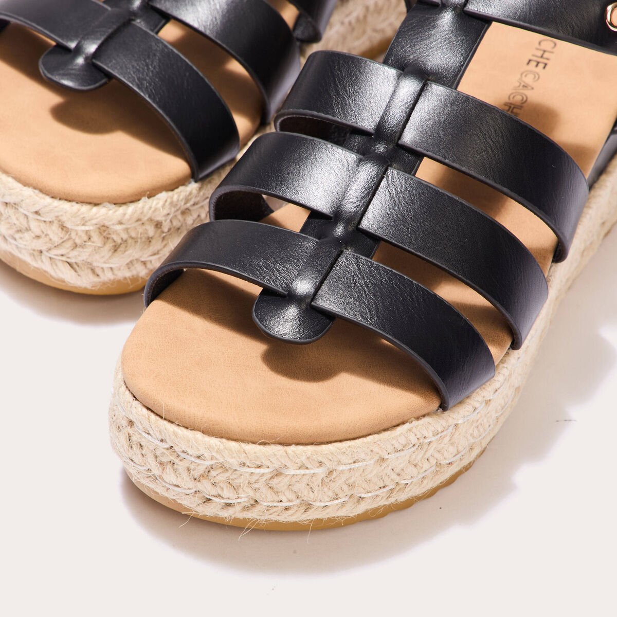 Sandales plateformes noir femme