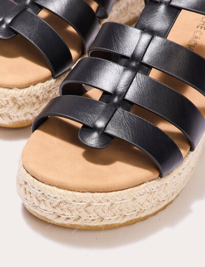 Sandales plateformes noir femme