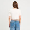 Gilet manches courtes ecru femme