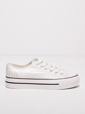 tennis plateformes ecru femme
