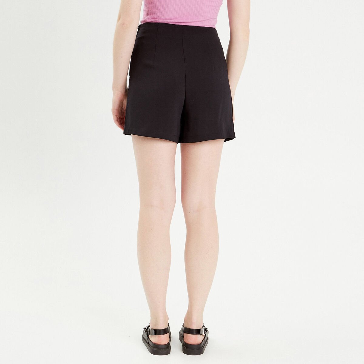 Jupe-short droite noir femme