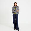 Veste courte aspect laineux gris femme