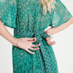 Robe longue évasée vert femme