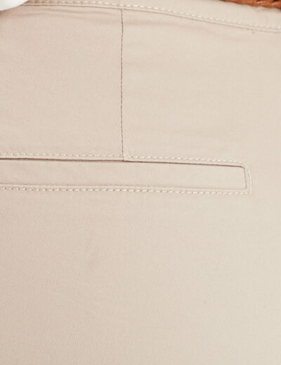 Pantalon chino 7/8ème beige femme