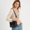 Sac carré en bandoulière noir femme