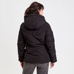 Doudoune cintr&eacute;e &agrave; capuche noir femme