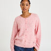 Gilet ample manches longues rose clair femme