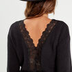 Pull manches longues noir femme