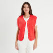 Gilet polaire sans manches rouge femme