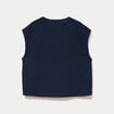Blouse droite sans manches col v bleu marine femme