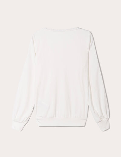 T-shirt manches longues ecru femme