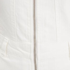 combishort zippee en jean ecru femme Combishort zippée en jean ecru femme