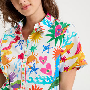 Chemise manches courtes blanc femme