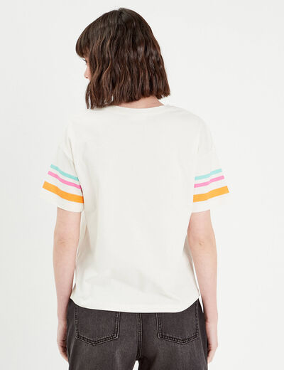 T-shirt manches courtes blanc femme