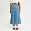 Jupe midi trapèze en jean denim double stone femme