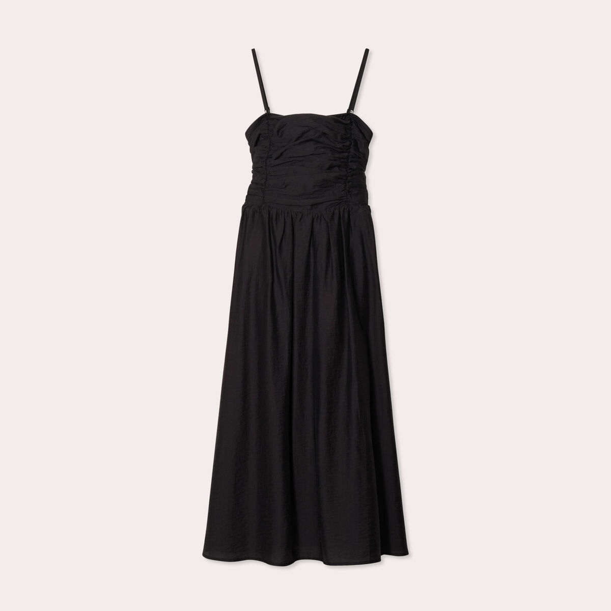 Robe longue patineuse bustier noir femme