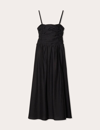 Robe longue patineuse bustier noir femme