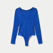 Body cintr&eacute; manches longues bateau bleu electrique femme