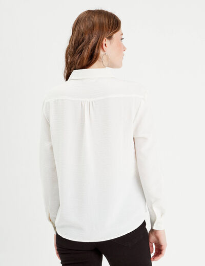 Chemise manches longues ecru femme