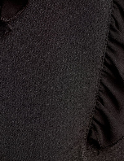 Blouse volants noir femme