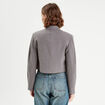 Veste blazer droite courte gris foncé femme