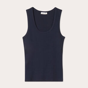 debardeur cotele col rond bleu marine femme Débardeur côtelé col rond bleu marine femme