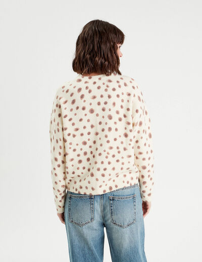 Pull manches longues blanc femme