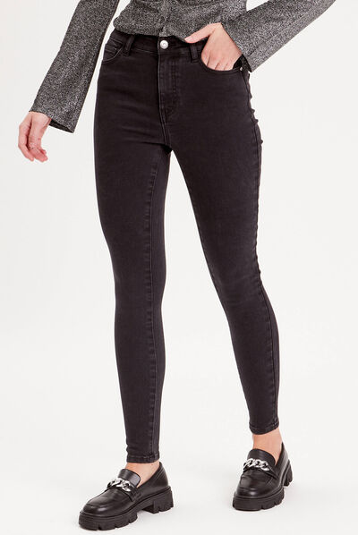 Jeans skinny denim noir femme