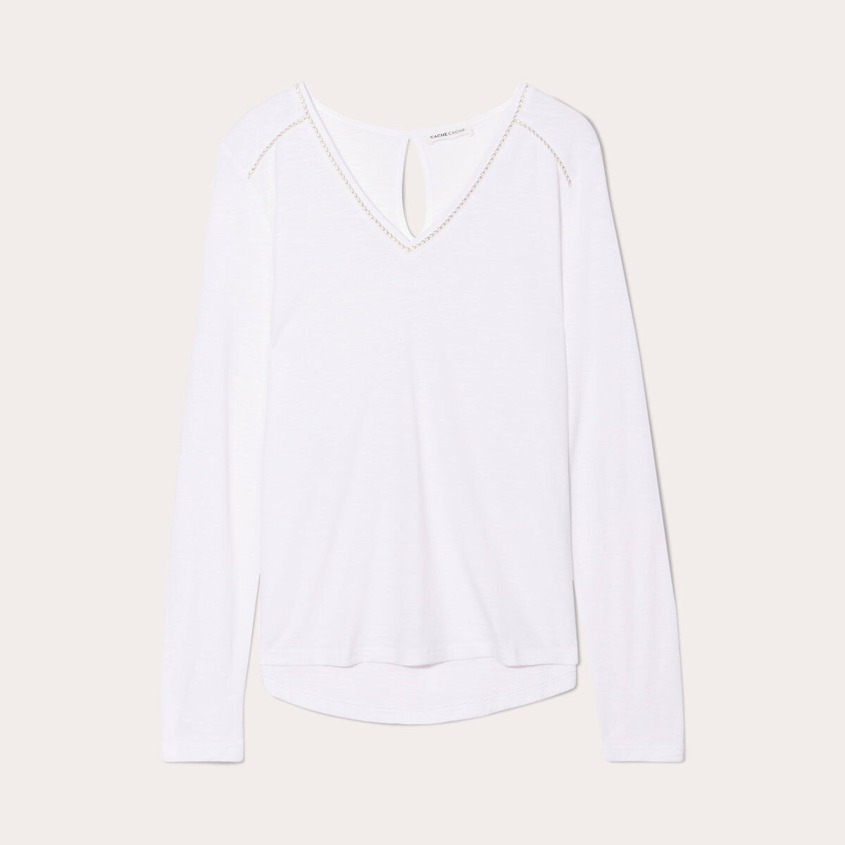 T-shirt manches longues blanc femme
