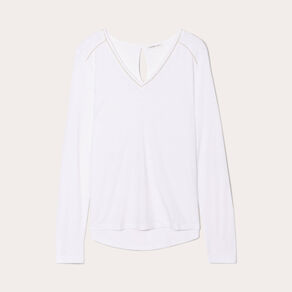 T-shirt manches longues blanc femme