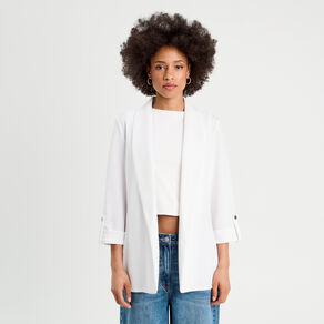 veste blazer manches 34 ecru femme Veste blazer manches 3/4 ecru femme