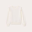 Sweat d&eacute;tails franges ecru femme