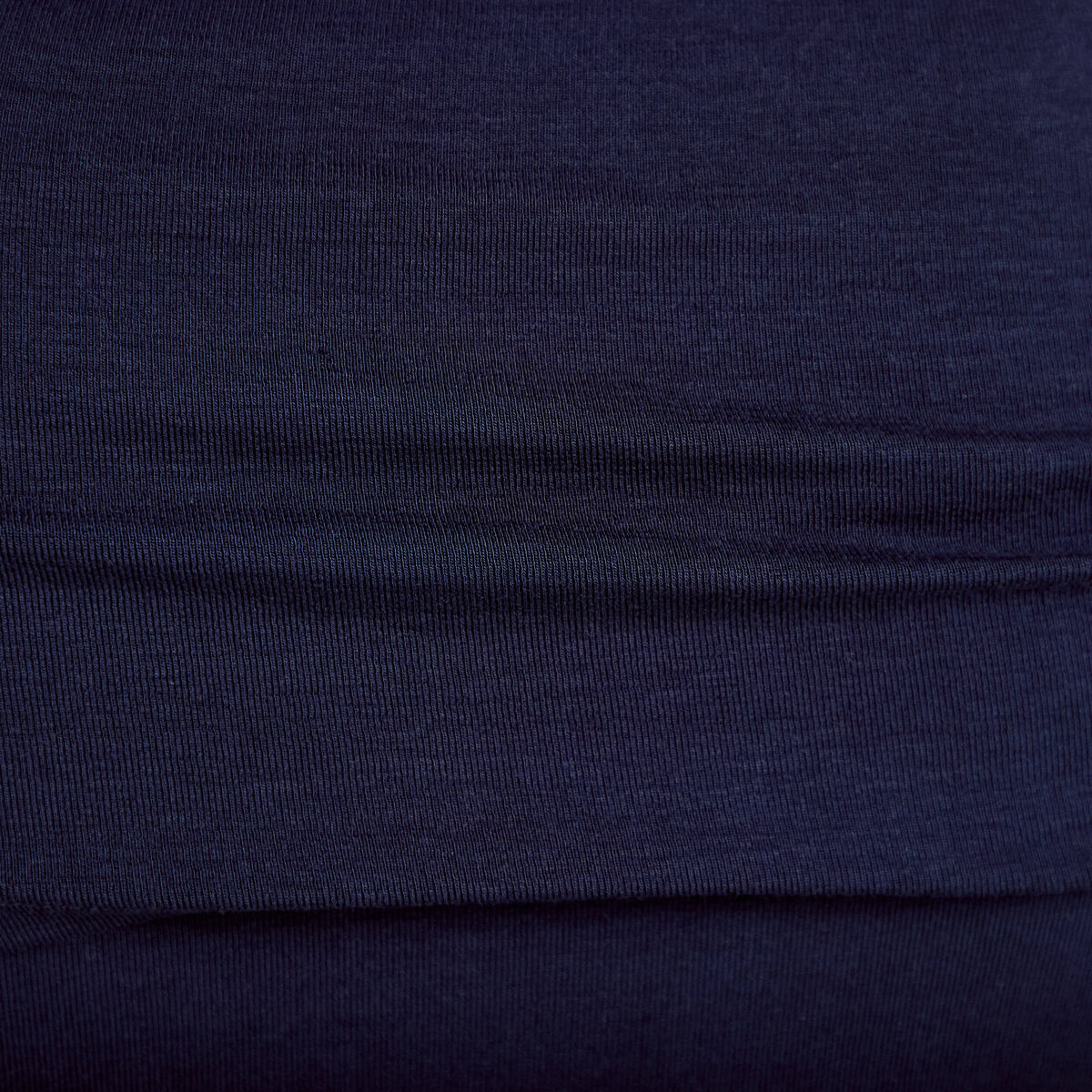 T-shirt col bardot manches longues bleu marine femme