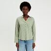 Vareuse droite courte col classique vert femme