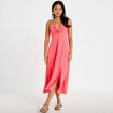 Robe longue &eacute;vas&eacute;e fendue rose femme